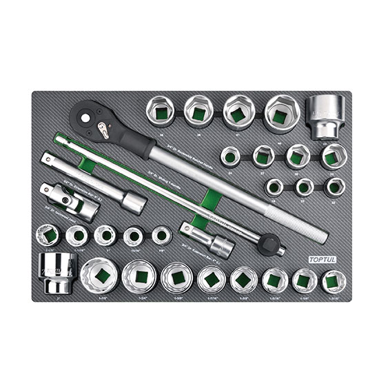 Bộ cần siết và đầu tuýp 3/4 inch 31 chi tiết Toptul GED3108 Bộ cần siết và đầu tuýp 3/4 inch 31 chi tiết Toptul GED3108